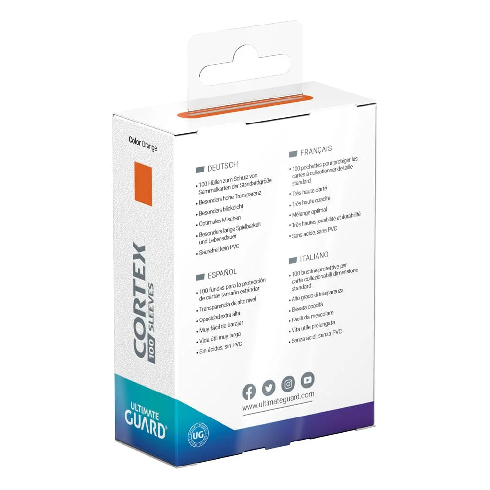 Ultimate Guard Cortex Sleeves Standard Size 66 x 91 mm (100 Sleeves) - Orange